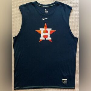 Houston Astros Nike BSBL Sleeveless Shirt Men’s Large Blue Dri Fit Athletic Gym